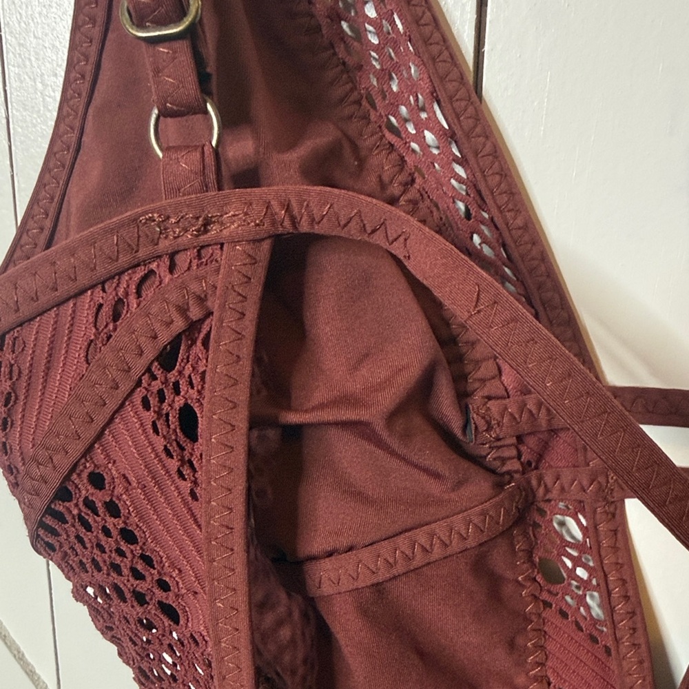 Becca Aubergine Crochet Lace One Piece Swimsuit - Picture 14 of 16